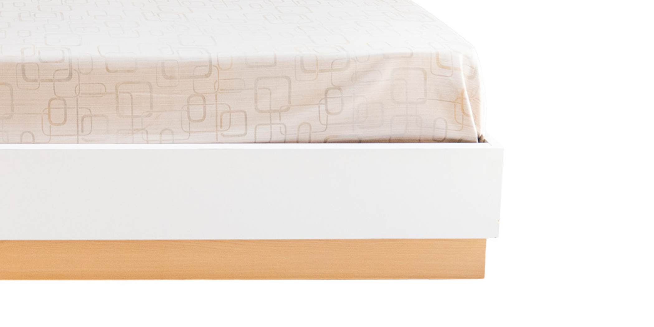 Sunrise Bed 180x200 cm With Led Lights  Light Oak And Coconut White In MDF/Particle Board