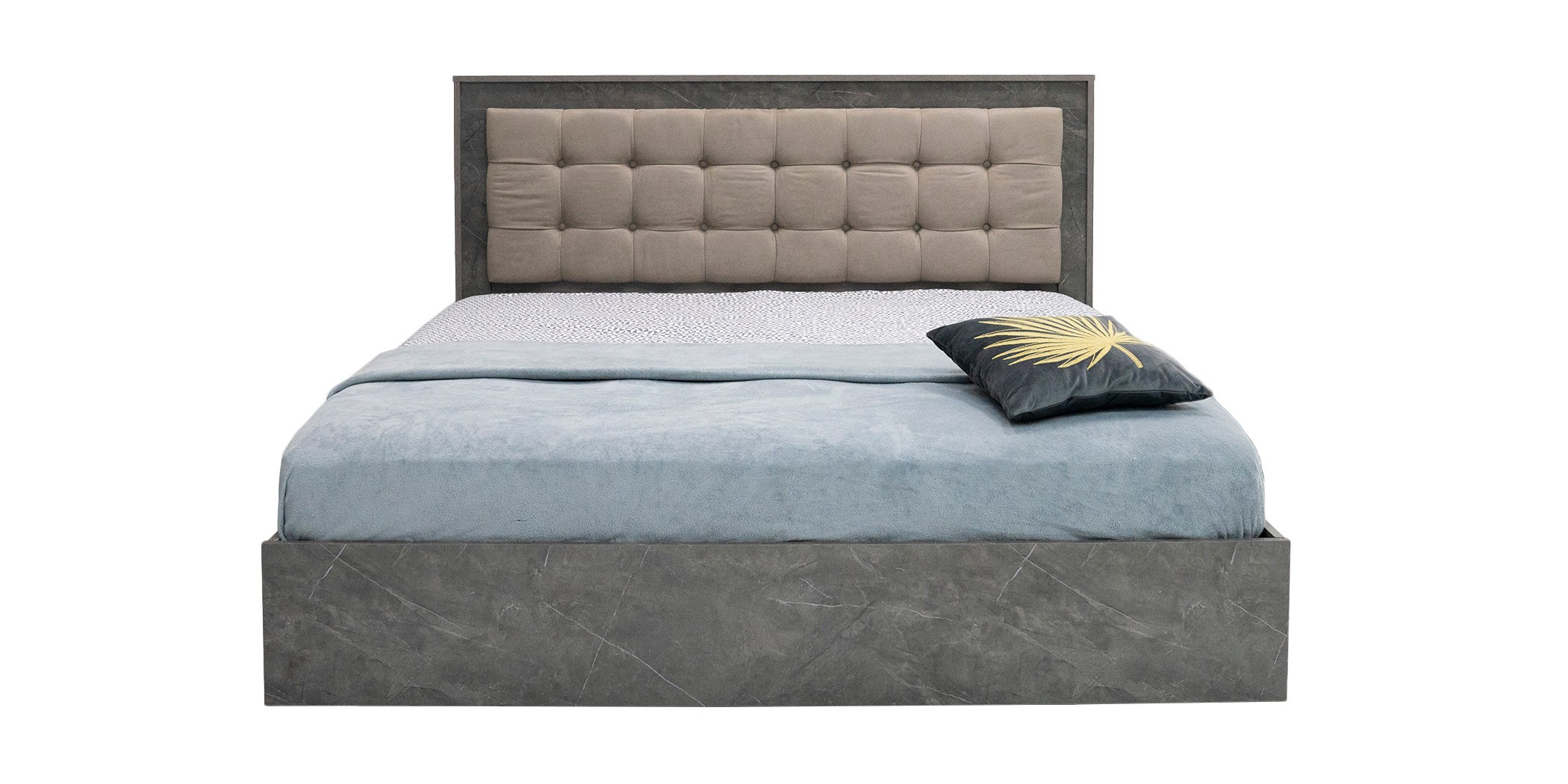 Montale Bed 180x200 cm Dark Ash Glossy & Light Ash With Cushion