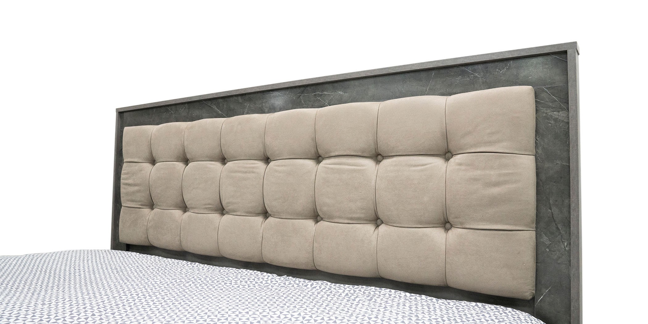 Montale Bed 180x200 cm Dark Ash Glossy & Light Ash With Cushion