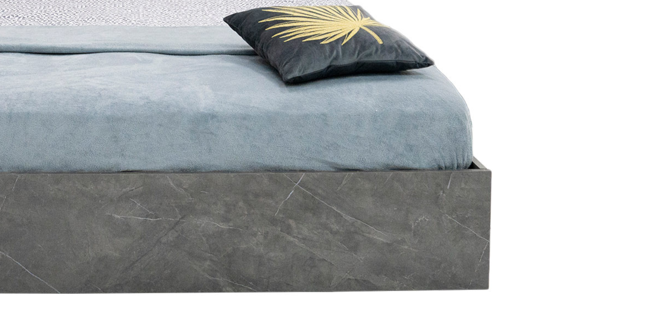 Montale Bed 180x200 cm Dark Ash Glossy & Light Ash With Cushion