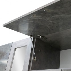 Montale Wardrobe 5 Doors & 2 Flap Doors Dark Ash Glossy And light Ash Matt With Mirror