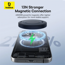 Baseus Mini4 Magnetic Wireless Charge Stand Qi2 15w Black P10273300121-00