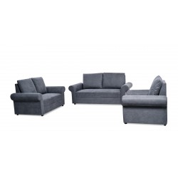 Lina Sofa 3+2+1 in Dark Grey Colour Fab