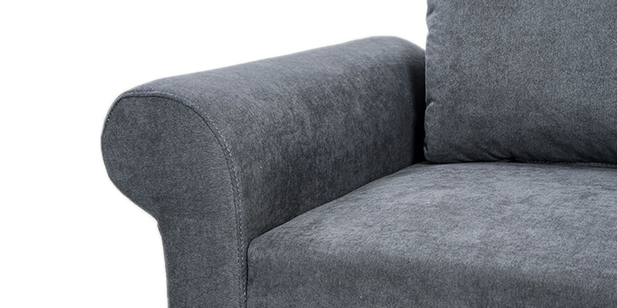 Lina Sofa 3+2+1 in Dark Grey Colour Fab