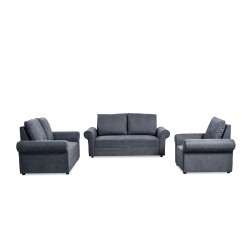 Lina Sofa 3+2+1 in Dark Grey Colour Fab