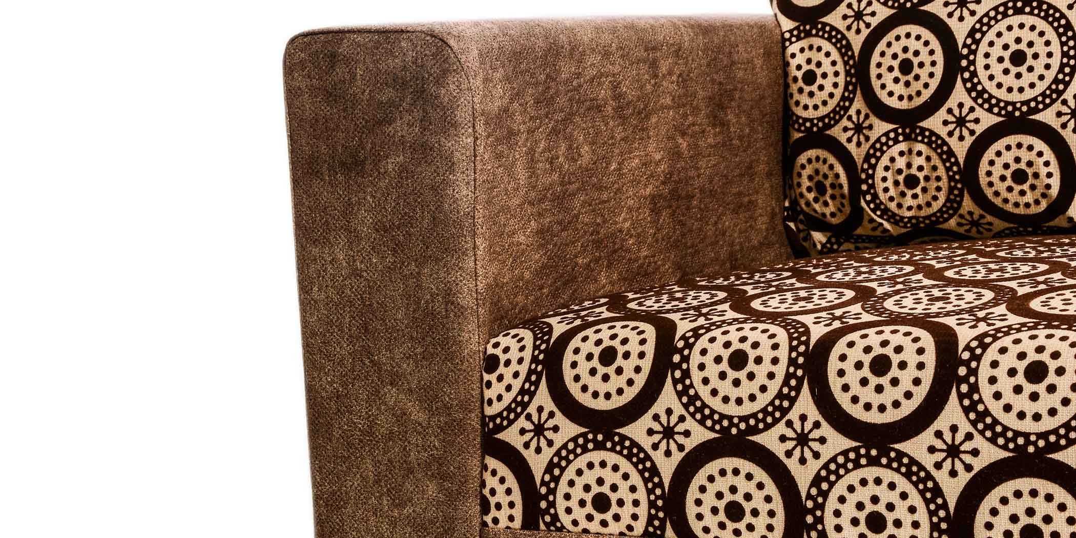 Conrad Sofa 3+2+1 Plain Brown & Pattern Fab
