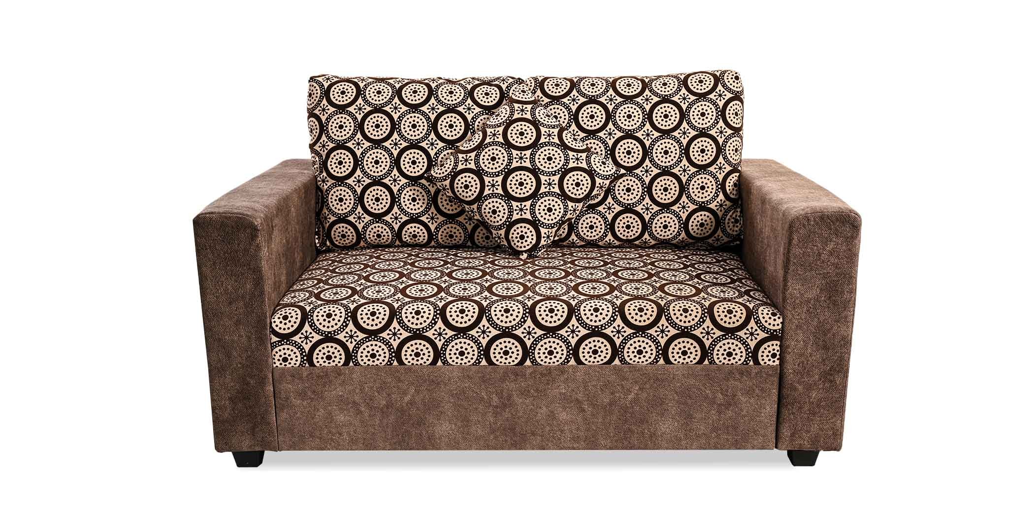Conrad Sofa 3+2+1 Plain Brown & Pattern Fab