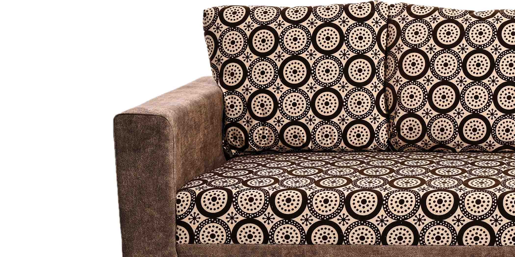 Conrad Sofa 3+2+1 Plain Brown & Pattern Fab