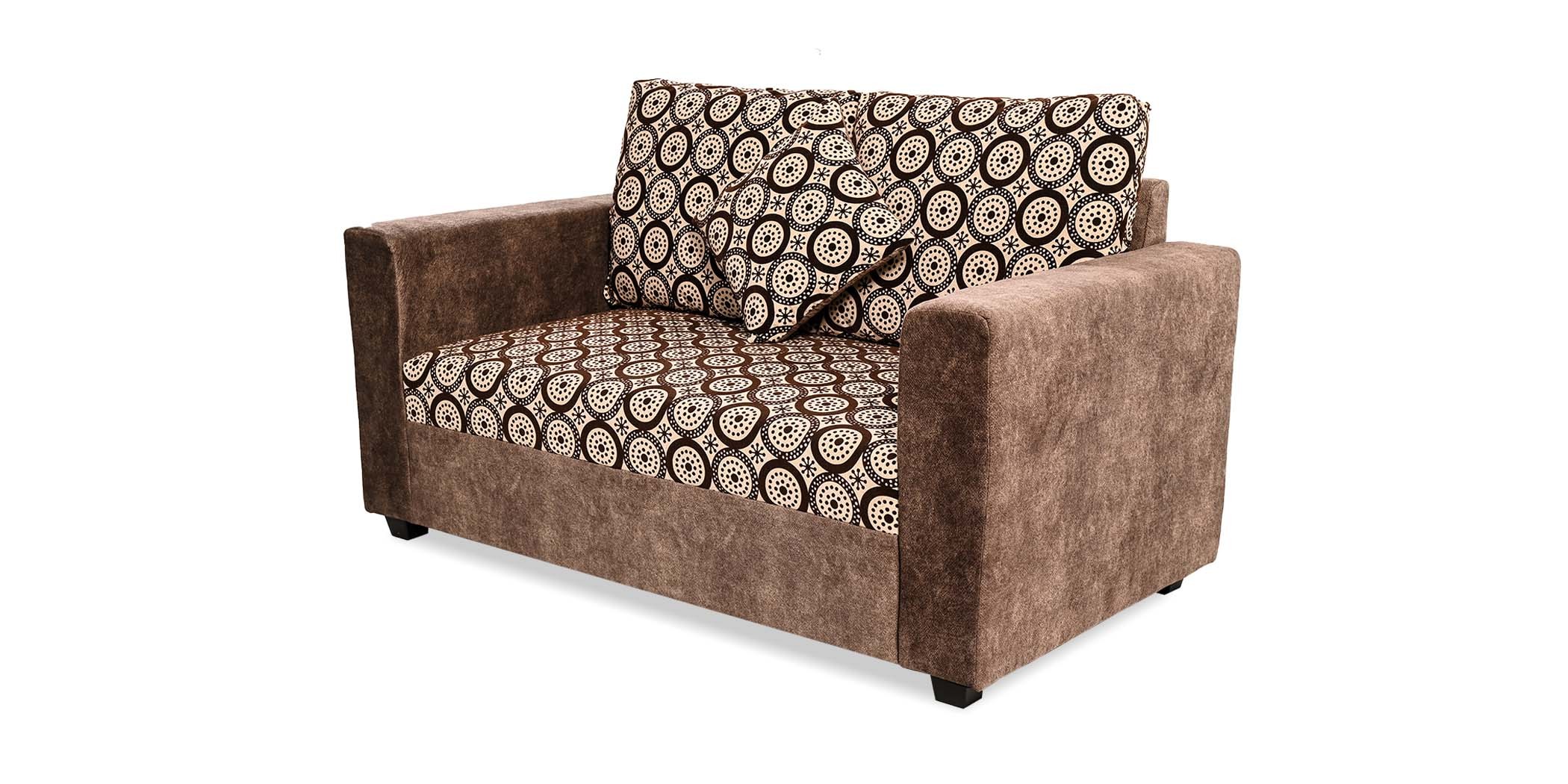 Conrad Sofa 3+2+1 Plain Brown & Pattern Fab