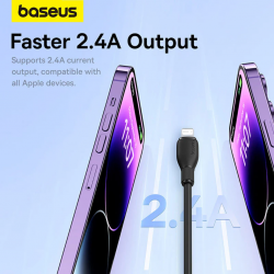 Baseus Pudseries Fast Charging Usb to Ip2.4a 2m Black P10355700111-B2