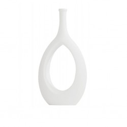 Vase Ceramic 30x2.5x15 cm White