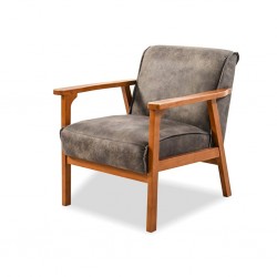 Hunter Sofa 1S Wooden Armchair Grey Fab