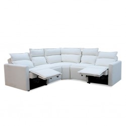 Sutton Corner Recliner Fabric Off White