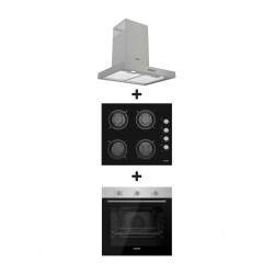 Ocean OHGGR64NPROLSV Built-in Hob + Ocean OOER69ICFCEZ Built-in Oven + Ocean OTCHR65SCFCE Cooker Hood