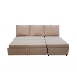 Rona Armless Chaise Sofabed Beige