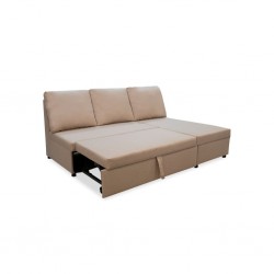 Rona Armless Chaise Sofabed Beige