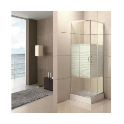 Horizontal Shower Cabin Stripe White Plastic Double Handle Rectangular Cabin  RDR06