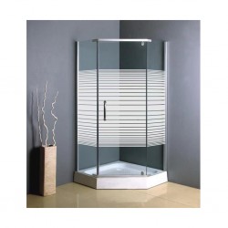 Shower Cabin steel With Base Horizontal White Stripe Plastic Hexagonal Cabin S206