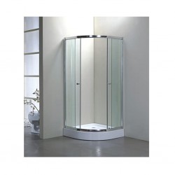 Half Round Shower Cabin With Whited Printed Rays On Glass Double Sliding Doors S131