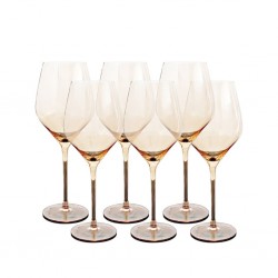 Wine Glass 6 pcs Amber Large