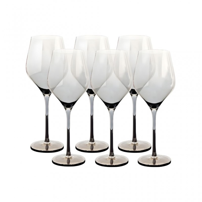 Wine Glass 6 pcs Grey Large