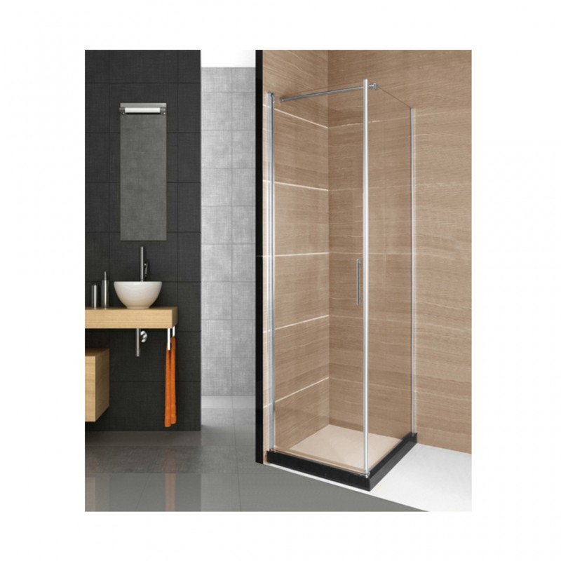 Shower Cabin With Frameless Single Door With Hard Plastic Base F259