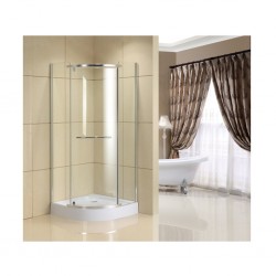 Shower Cabin With Frameless Single Door With Hard Blackplastic Base Executive S117