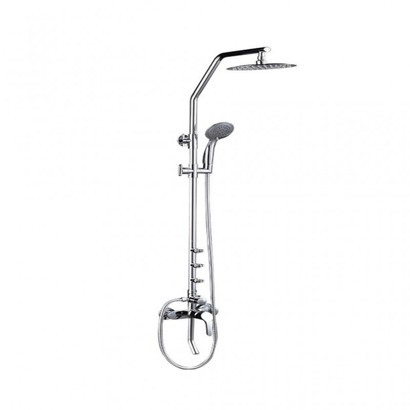Diplomat Shower Faucet Set Round Glossy 3 Water Flow Option (Head + Spray + Mixer Tap) LL8003J