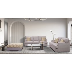 Belluti 3+2 & Ottoman In Spin Linen Fab