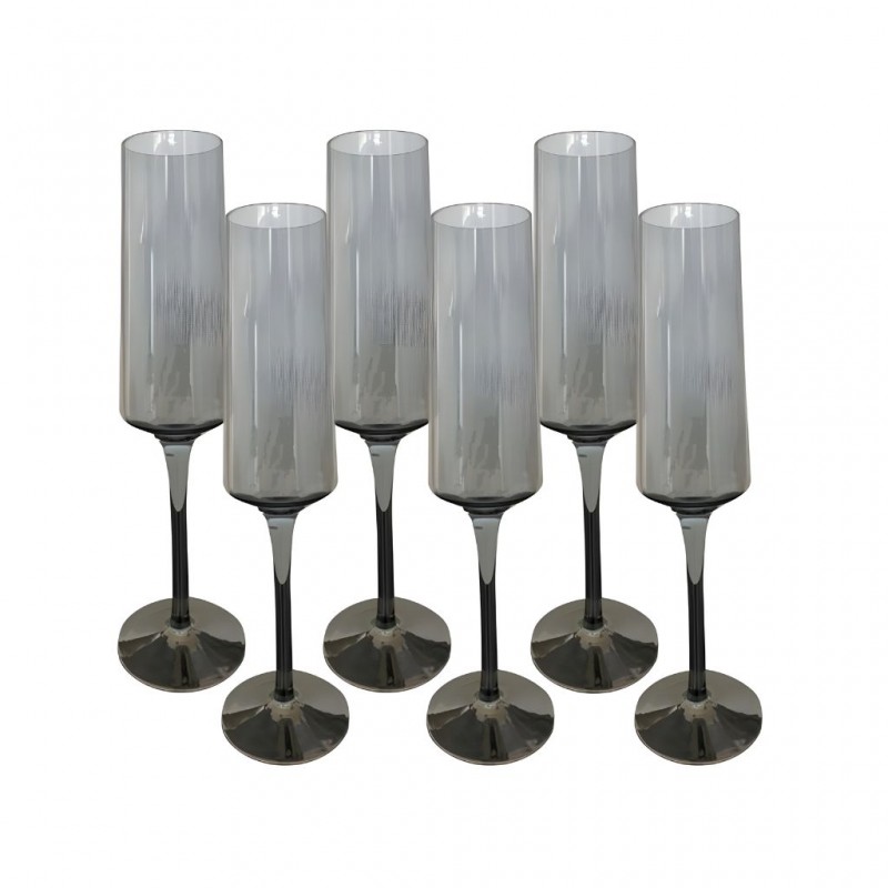Champagne Glass 6 pcs Grey