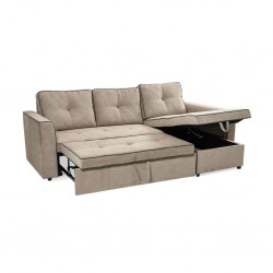 Conrad Pull Out Bed + RHF Chaise Fabric Chenille Mocha