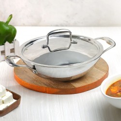Vinod PTKD40 40cm 12L Platinum Kadai With S/S Lid
