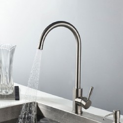 Diplomat Mixer Tap Curved Style Mate Silver Kitchen Mixer 6001-1