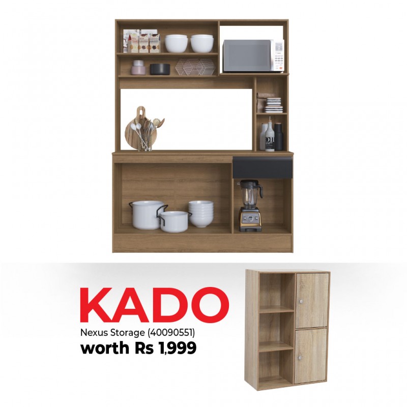 Carol Kitchen Cabinet Of 4 Doors 1 Drawer Honey & Black & Free Nexus Storage 2 Doors Sonoma Oak Carol Kitchen Cabinet Of 4 Doors 1 Drawer Honey & Black & Free Nexus Storage 2 Doors Sonoma Oak