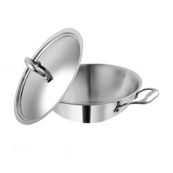 Vinod PTKD40 40cm 12L Platinum Kadai With S/S Lid