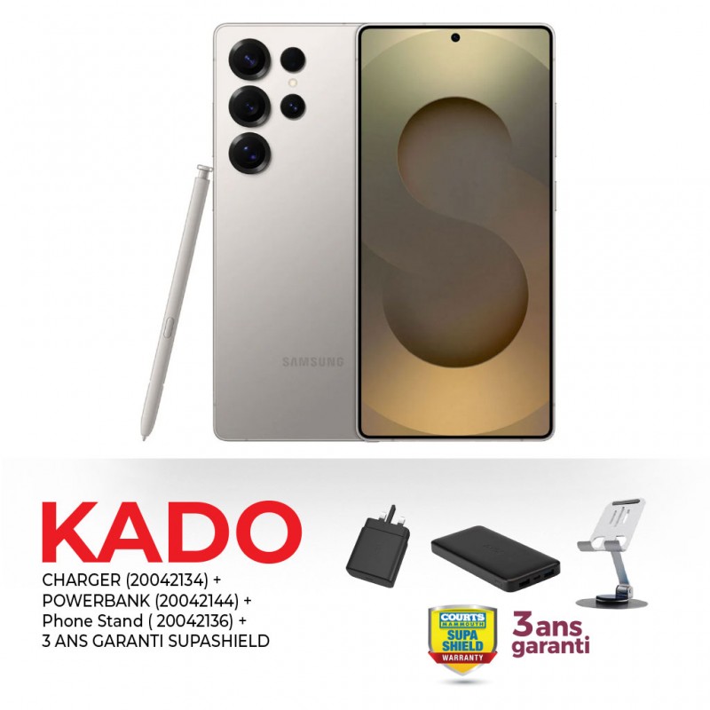 Samsung Galaxy S25 Ultra Gray & Free CHARGER + POWERBANK + PHONE STAND + 3 Years Supashield Warranty