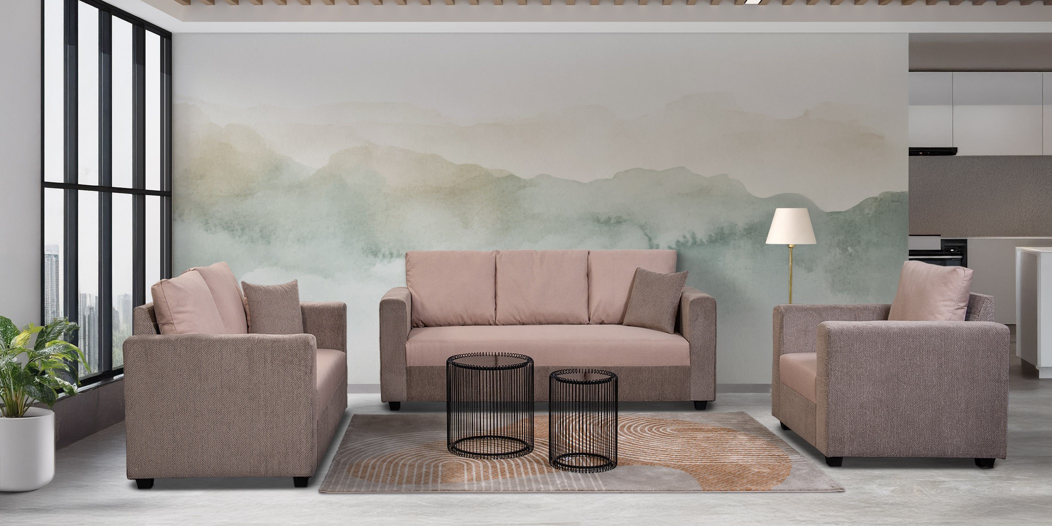 Conrad Static 3+2+1 Fabric Chille Mocha