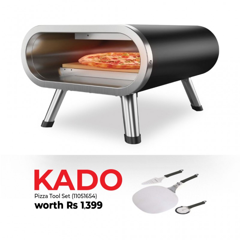 Westinghouse WBGLEG1201B18 Black Electric Pizza Maker & Free Westinghouse WBKT72101 3pcs Pizza Tool Set