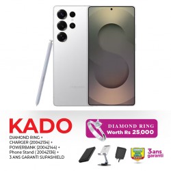 Samsung Galaxy S25 Ultra Whitesilver & Free CHARGER + POWERBANK + PHONE STAND +3 Yrs Supasheild+ Diamond Ring