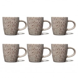 Red & Grey Mug 6 pcs Stoneware BT-CUC14
