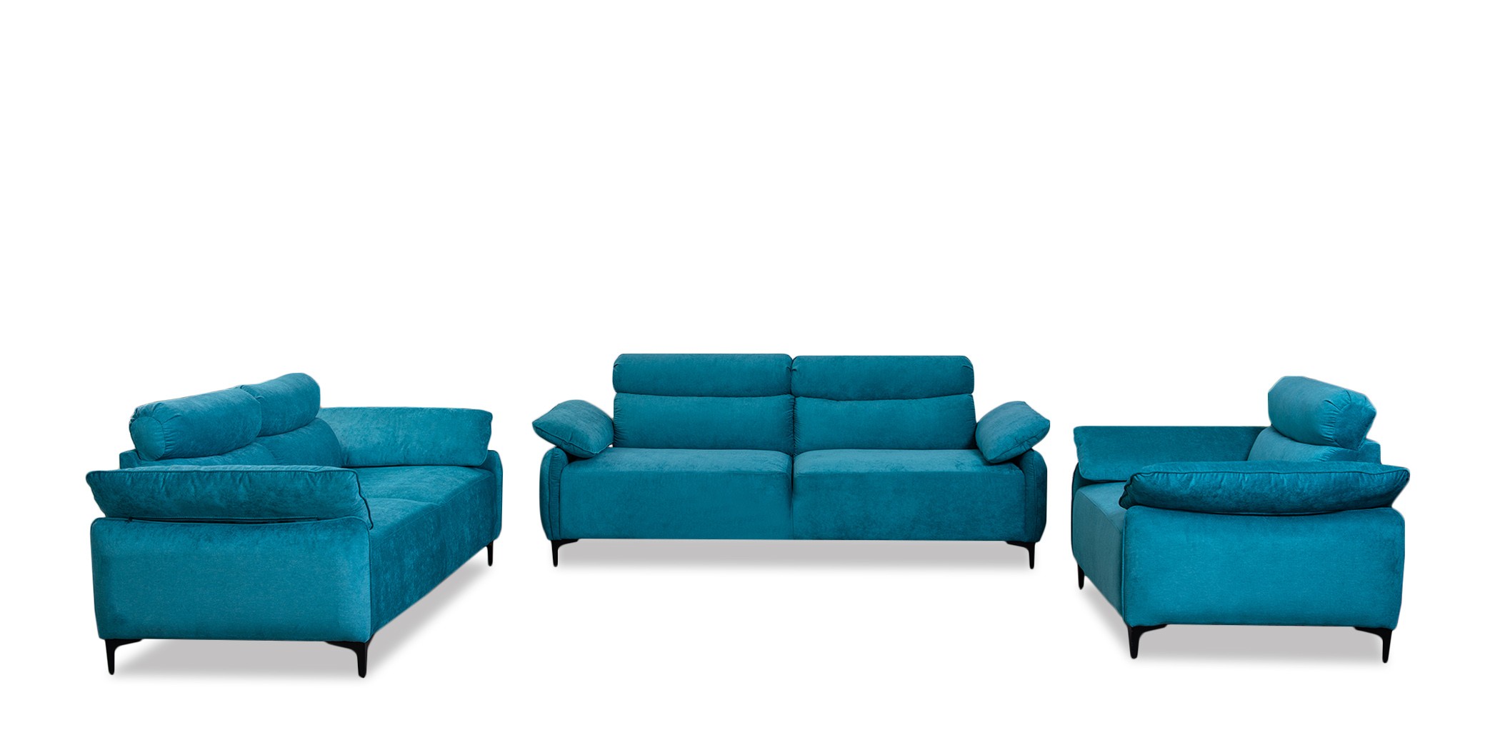 Comfy Sofa 3+2+1 in Sky Blue Col Fabric