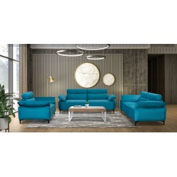 Comfy Sofa 3+2+1 in Sky Blue Col Fabric