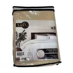 Fitted Sheet 160x200+30 cm Beige Micro Polyester