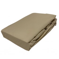 Fitted Sheet 160x200+30 cm Beige Micro Polyester