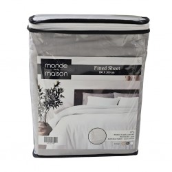 Fitted Sheet 180x200 cm Grey Cotton