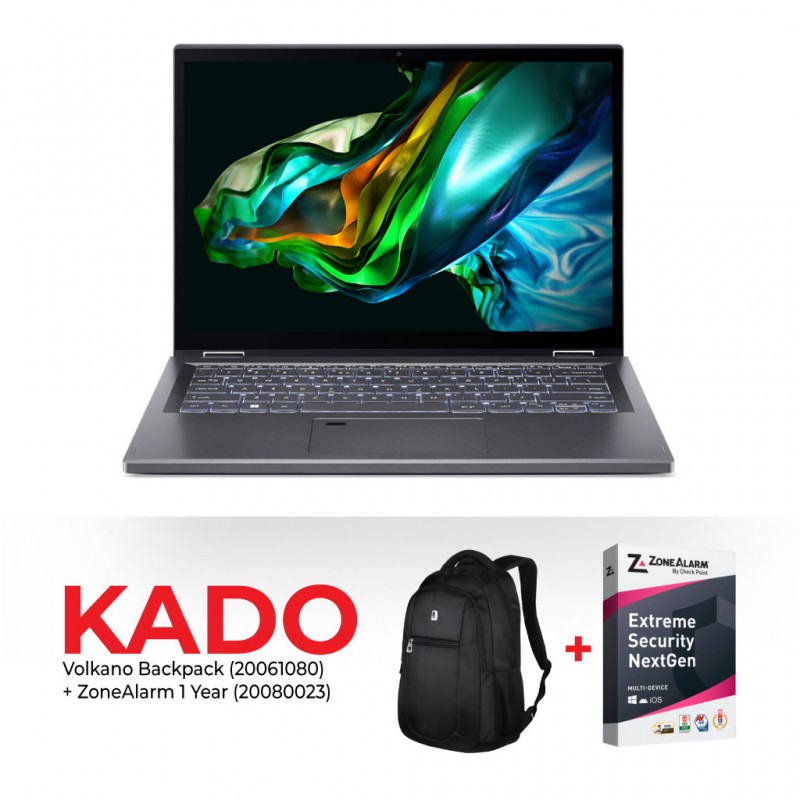 Acer Aspire Spin 14 Core Ultra 5 Processor 115U & Free ZoneAlarm Security 1 Device 1 year + Volkano Argan Backpack Acer Aspire Spin 14 Core Ultra 5 Processor 115U & Free ZoneAlarm Security 1 Device 1 year + Volkano Argan Backpack
