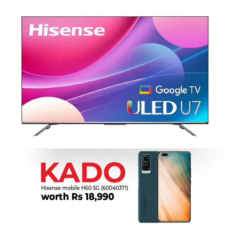 Hisense 75U7H 75” ULED 4K smart & Free Hisense Smart Phone H60 5G Hisense 75U7H 75” ULED 4K smart & Free Hisense Smart Phone H60 5G
