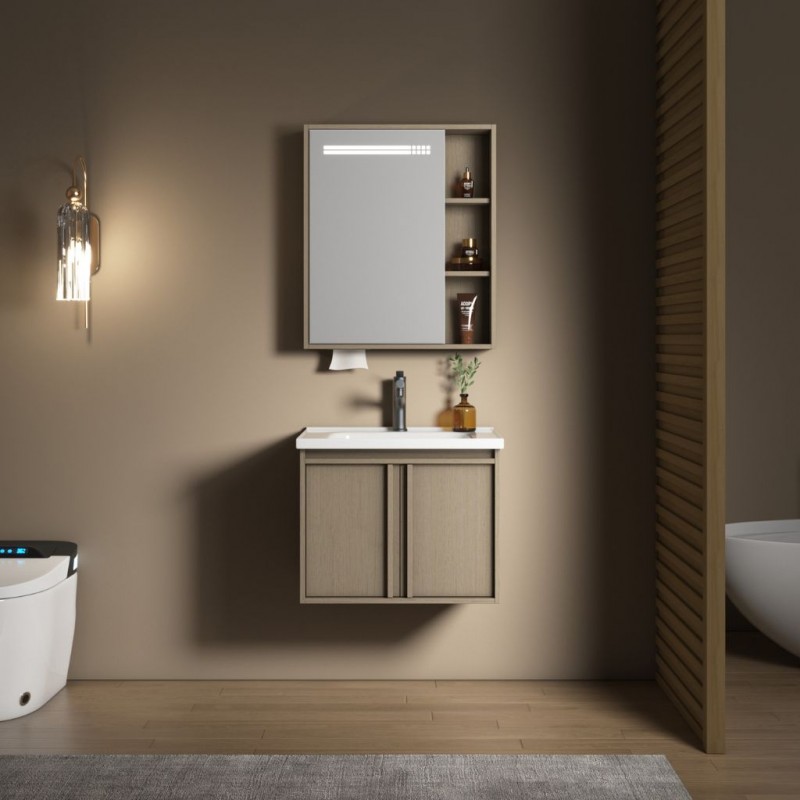 Lotus Bathroom Cabinet With 2 Doors & Mirror Sensor Switch -Ref 2269-60