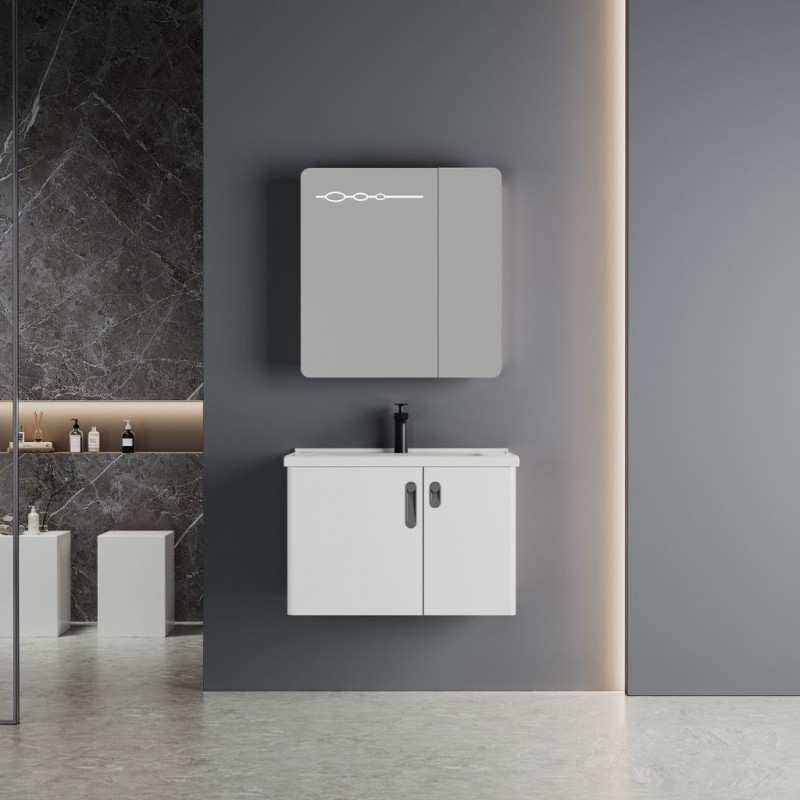Orchid Bathroom Cabinet With 2 Doors & Mirror Sensor Switch -Ref DE01-6L