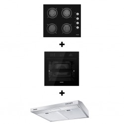 Ocean OHGGR64NPROLSV Built-in Hob & Free Ocean OOER611NCF1CEZ Built-in Oven + Ocean OCSCHV64ICEZ Cooker Hood